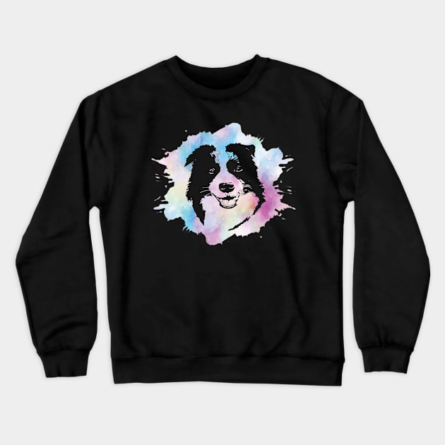 Vintage Border Collie Lover Retro Dog Breed Silhouette Gift Crewneck Sweatshirt by Grabitees